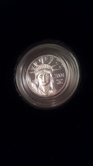 2001 Platinum Eagle 1/10 Oz Tenth Ounce.  9995 Proof Platinum Coin photo