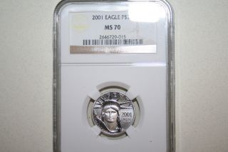 Ngc Ms70 2001 $25.  00 U.  S.  Platinum Eagle - photo