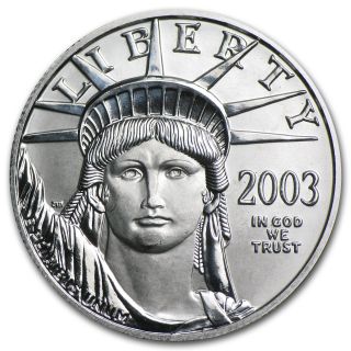 2003 1/2 Oz Platinum American Eagle Coin - Brilliant Uncirculated - Sku 6879 photo
