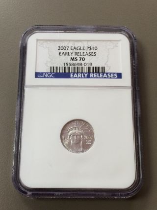 2007 Platinum Eagle P$10 Early Releases Ngc Ms 70 698 - 019 photo