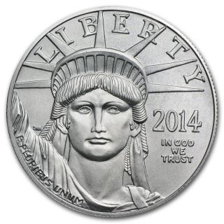 2014 1 Oz Platinum American Eagle Coin - Brilliant Uncirculated - Sku 79973 photo