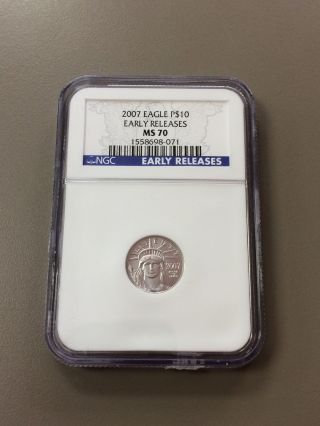2007 Platinum Eagle P$10 Early Releases Ngc Ms 70 698 - 071 photo