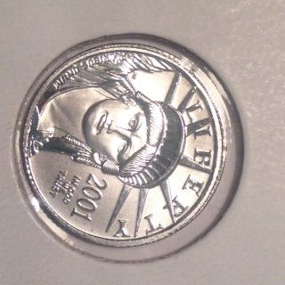 2001 1/10 Oz $10 American Eagle Platinum Coin Statue Of Liberty photo