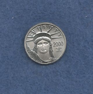 2000 1/10 Oz $10 American Eagle Platinum Coin Statue Of Liberty photo