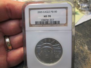 2005 American Platinum Eagle 100 Dollar 1 Ounce Uncirculated Ngc Ms70 photo