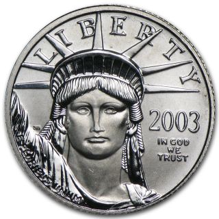 2003 1/10 Oz Platinum American Eagle Coin - Brilliant Uncirculated - Sku 7459 photo