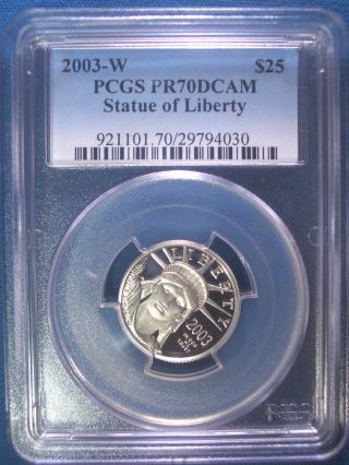 2003 - W $25 Platinum Pcgs Pr70 Dcam Proof Eagle Dollar $800,  Pop Only 193 photo