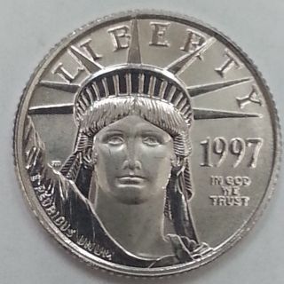 1997 1/10 Oz $10 Platinum American Eagle (statue Of Liberty) Coin photo