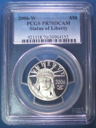 2006 - W $50 Platinum Pcgs Pr70 Dcam Proof Eagle Dollar $1,  200,  Pop Only 227 photo