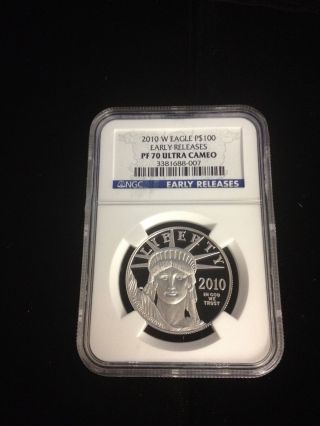 2010 W Eagle Platinum 1 Ounce $100 Proof 70 Ultra Cameo Early Releases - 007 photo
