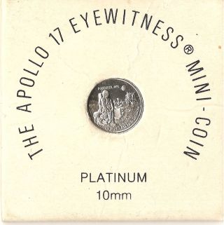 Apollo 17 Solid Platinum Eyewitness Mini - Coin Space Exploration Nasa Astronaut photo
