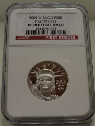 2006 W $50 1/2 Ounce Platinum Ngc Pf 70 Ultra Cameo First Strikes photo