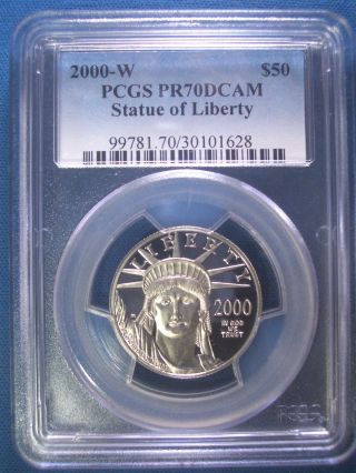 2000 - W $50 Platinum Pcgs Pr70 Dcam Proof Eagle Dollar $1,  350,  Pop Only 293 photo