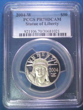 2004 - W $50 Platinum Pcgs Pr70 Dcam Proof Eagle Dollar $1,  850,  Pop Only 174 photo