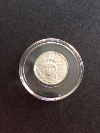 1998 1/10 Oz Bu Platinum American Eagle In Airtite.  1 Day Only photo