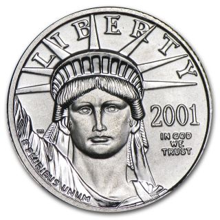 2001 1/10 Oz Platinum American Eagle Coin - Brilliant Uncirculated - Sku 4886 photo