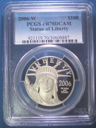 2006 - W $100 Platinum Pcgs Pr70 Dcam Proof Eagle Dollar $2,  500,  Pop Only 246 photo