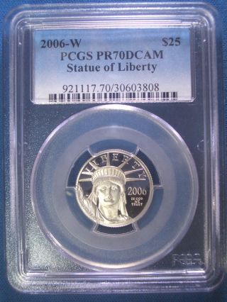 2006 - W $25 Platinum Pcgs Pr70 Dcam Proof Eagle Dollar $850,  Pop Only 281 photo