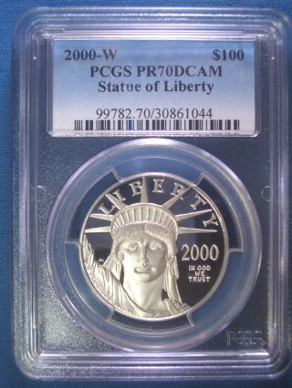 2000 - W $100 Platinum Pcgs Pr70 Dcam Proof Eagle Dollar $2,  750,  Pop Only 201 photo