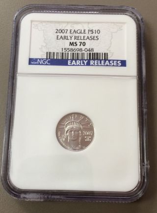 2007 Platinum Eagle P$10 Early Releases Ngc Ms 70 698 - 048 photo
