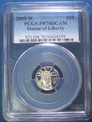 2005 - W Platinum Pcgs Pr70 Dcam Proof Eagle $10 Dollar $1,  100,  Pop Only 134 photo