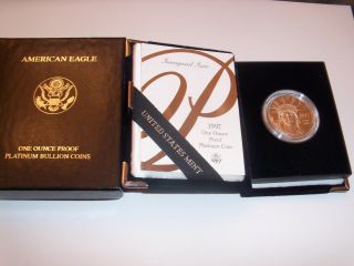 1997 - W 1 Oz Proof Platinum American Eagle (w/box &) photo