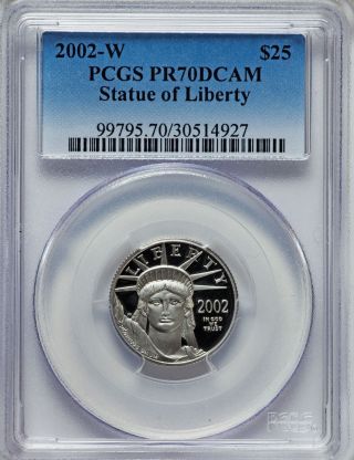 2002 - W $25 Platinum Eagle Pcgs Pr70dcam Proof photo