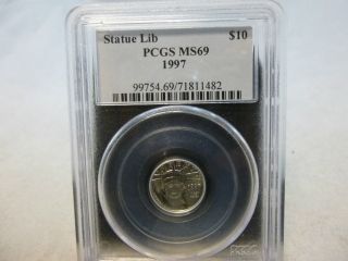 1997 Uncirculated 1/10th Platinum Eagle Graded Ms 69 By Pcgs photo