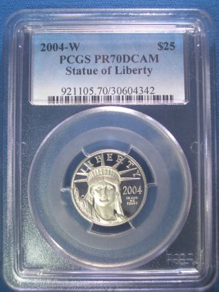 2004 - W $25 Platinum Pcgs Pr70 Dcam Proof Eagle Dollar $1,  250,  Pop Only 155 photo