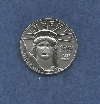 1999 1/10 Oz $10 American Eagle Platinum Coin Statue Of Liberty photo