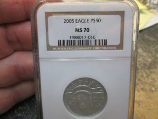 2005 American Platinum Eagle 50 Dollar 1/2 Ounce Uncirculated Ngc Ms70 photo