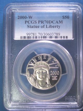 2000 - W $50 Platinum Pcgs Pr70 Dcam Proof Eagle Dollar $1,  350,  Pop Only 289 photo