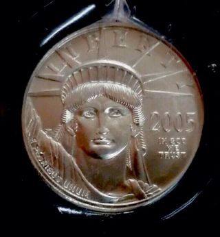 2005 1/10th Platinum Eagle Pcgs Ms69 Statue Of Liberty $10 Bullion Coin No Reser photo