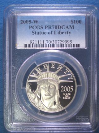 2005 - W $100 Platinum Pcgs Pr70 Dcam Proof Eagle Dollar $4,  200,  Pop Only 128 photo