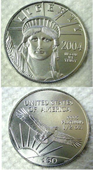 2004 American Platinum Eagle (1/2 Oz) $50 Coin photo