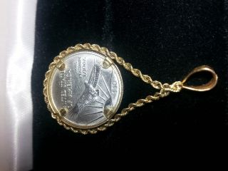 $10 Platinum American Eagle Coin.  K Gold Wrap. photo