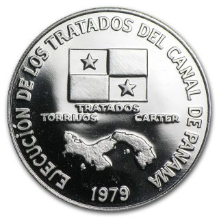1979 Panama Proof Platinum 200 Balboas Panama Canal Coin - Sku 82543 photo