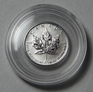 1993 Canada Platinum Maple Leaf Five Dollars $5 - 1/10 Oz Plat - Platine Pur Nr photo