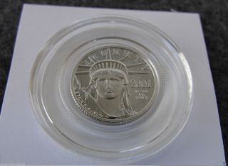 2001 Platinum Eagle 1/10 Oz Tenth Ounce.  9995 Reverse Proof Platinum Coin photo
