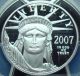 2007 - W $50 Proof Statue Of Liberty 1/2 Ounce Platinum Coin - Pcgs Pr 69 Dcam Platinum photo 2