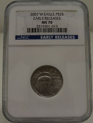 2007 W $25 1/4 Ounce Platinum Ngc Ms 70 Early Releases photo