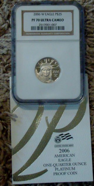 2006 $25 Pf 70 Ucam Platinum Statue Of Liberty Eagle Coin Ngc Proof 70 photo