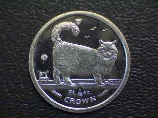 1998 1/25 Troy Oz Platinum Isle Of Man Birman Cat - -.  999 Platinum photo