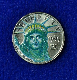 1999 $5 American Eagle (statue Of Liberty) 1/10th Oz Platinum.  9995 Bullion U.  S. photo