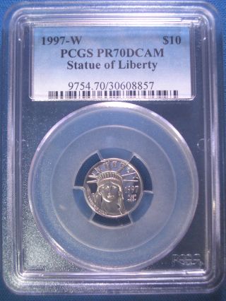 1997 - W Platinum Pcgs Pr70 Dcam Proof Eagle $10 Dollar $500,  Pop Only 145 photo