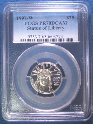 1997 - W $25 Platinum Pcgs Pr70 Dcam Proof Eagle Dollar $750,  Pop Only 134 photo
