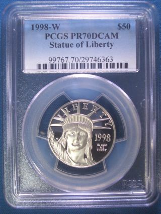 1998 - W $50 Platinum Pcgs Pr70 Dcam Proof Eagle Dollar $1,  200,  Pop Only 473 photo