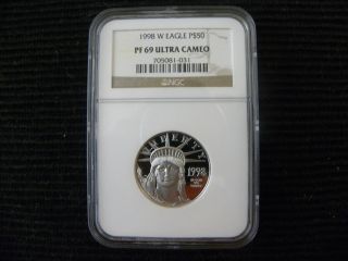 1998 W Eagle P$50 Platinum Ngc Pf69 Ultra Cameo Proof Uncirculated photo