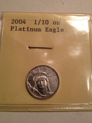 1/10 Ounce 2004 $10 Platinum American Eagle.  9995 Fine Platinum photo