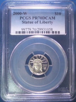 2000 - W Platinum Pcgs Pr70 Dcam Proof Eagle $10 Dollar $425,  Pop Only 327 photo